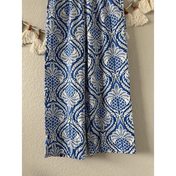 Panama Jack Linen Blend Pineapple Floral Wide Leg Pull On Pant Tropical Coastal - Picture 4 of 8